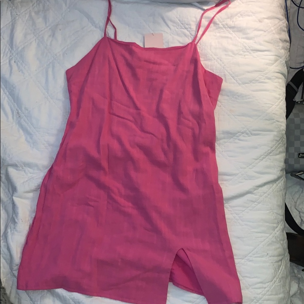 Pink lottie moss dress with small slit
